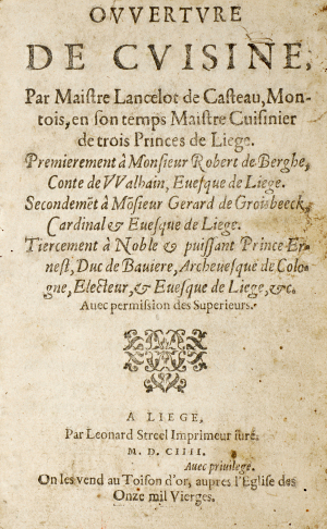 livre de cuisine de Lancelot de Casteau