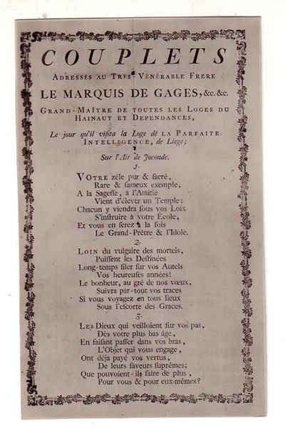 Froidcourt M. de Gages