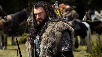 Thorin, véritable héros du film, passablement rajeuni par rapportau livre