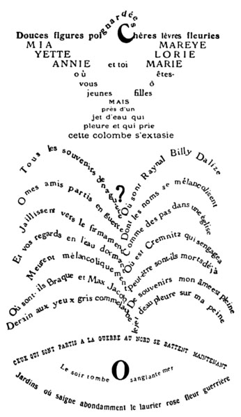 calligramme colombe poignardee