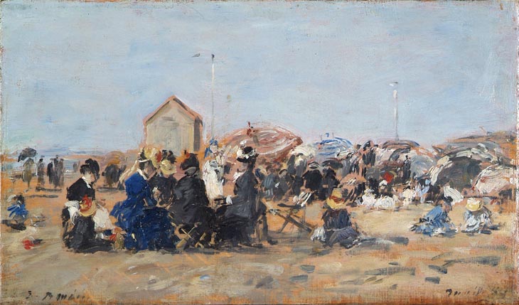 trouville-scene-de-plage-a-la-cabine-1884-boudin-eugene-