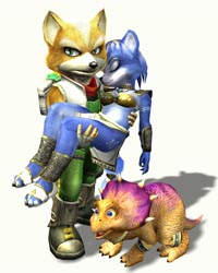 FoxMcCloud et Krystal dans StartFox Adventures