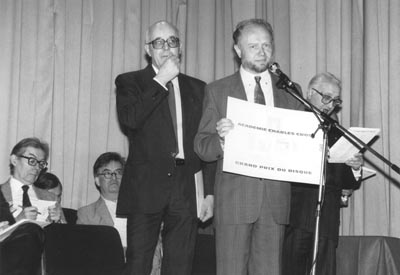 Remise du Prix de l'Académie Charles Cros à Pierre Bartolomée (Archives Michèle Babey)